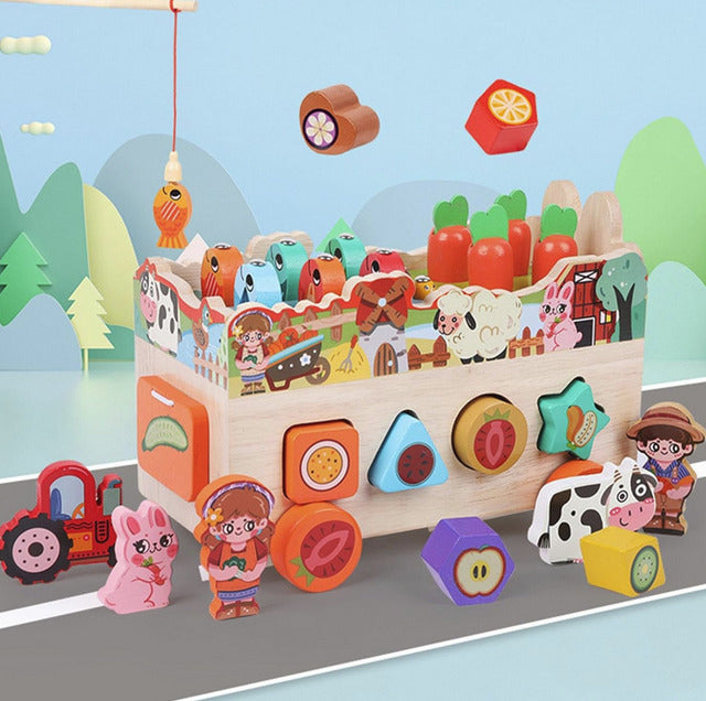 Jucărie Educativă din Lemn cu Functii Multiple