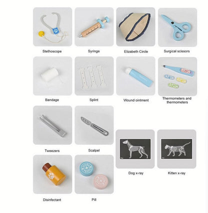 Trusa micului Doctor Veterinar din lemn