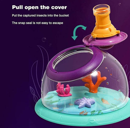 Joc Educativ Multifunctional, Observator Insecte, Plante si Animale, Acvariu Pesti cu Telescop Rotativ