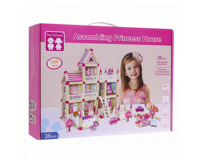 Căsuță de construit din lemn natural Micul Arhitect