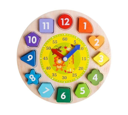 Ceas educativ din lemn 3 in 1