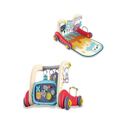 Centru de activitati multifunctional, saltea de joaca cu pian, antemergator si jucarie interactiva cu sunete si lumini, Multicolor