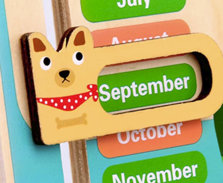 Calendar educativ Broscuța în limba română din lemn