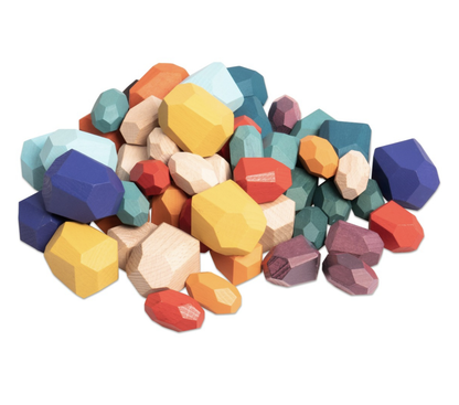 Joc Montessori colorate cu fațete pentru construit din lemn, 36 piese