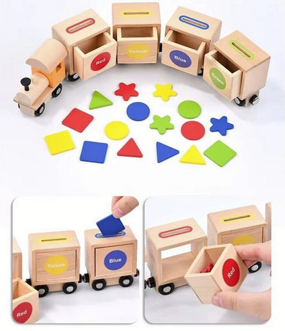 Trenuleț de jucărie educativ sortător pentru copii