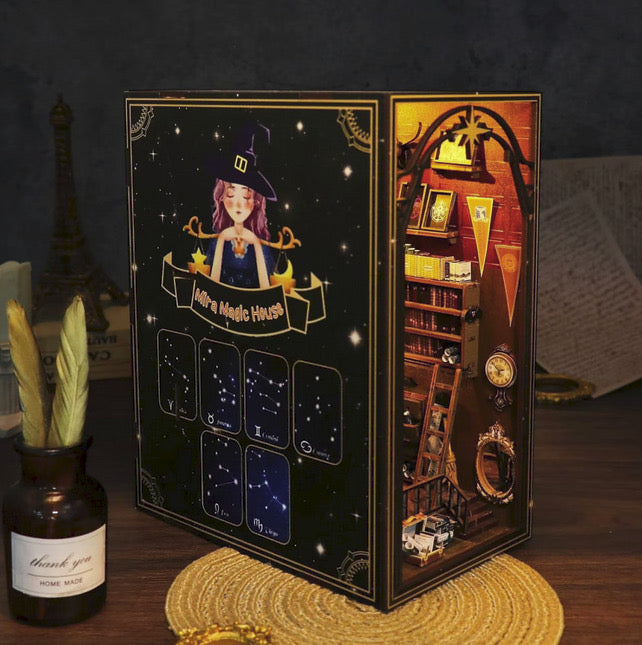 Kit Book Nook - Căsuță Miniatura DIY cu Lumini LED
