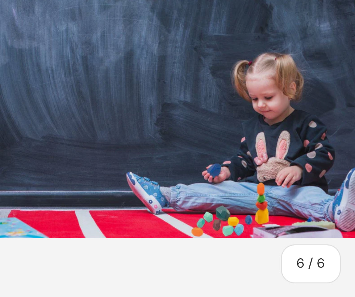 Jucărie educativă de stivuit Montessori, piatră de lemn, 16 piese