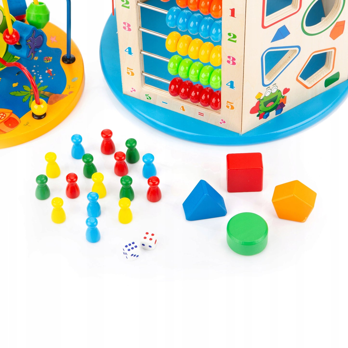 Jucarie educativa, Cub multifunctional, Din lemn, Dezvolta abilitatile manuale si creativitatea