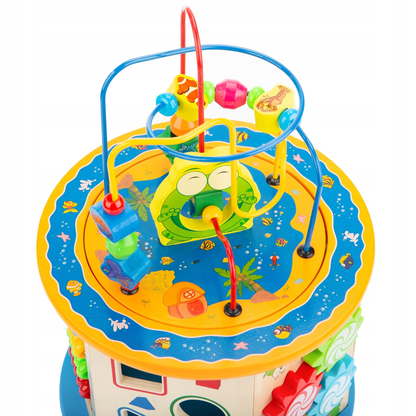 Jucarie educativa, Cub multifunctional, Din lemn, Dezvolta abilitatile manuale si creativitatea