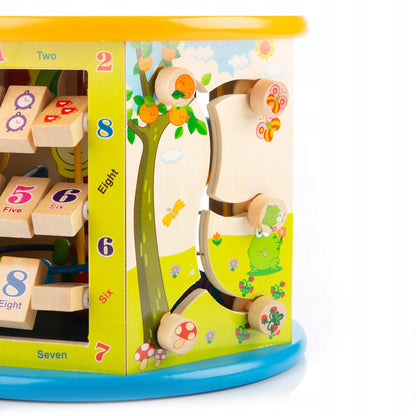 Jucarie educativa, Cub multifunctional, Din lemn, Dezvolta abilitatile manuale si creativitatea