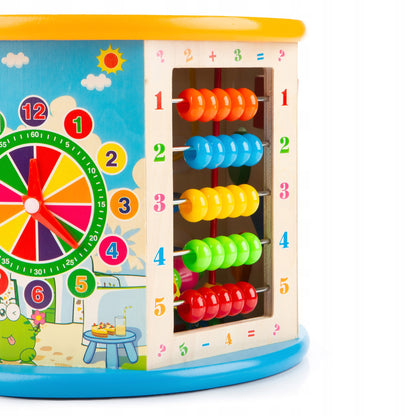 Jucarie educativa, Cub multifunctional, Din lemn, Dezvolta abilitatile manuale si creativitatea