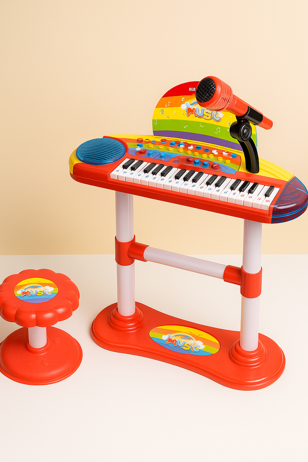 Pian cu microfon si scaun pentru copii Electronic Keyboard, 32 clape