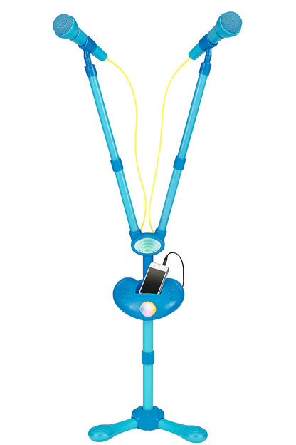 Microfon Interactiv Blue cu Două Suporturi și Funcție MP3 – Star Party