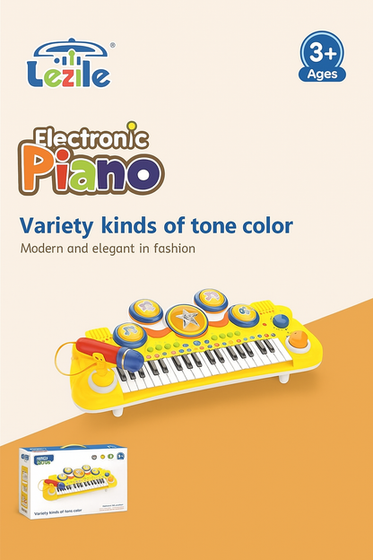 Pian Electronic Multicolor pentru Copii – Cu Microfon și Funcții Interactive